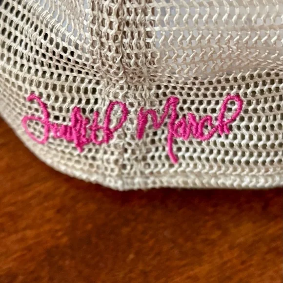 Judith March Pink and Tan Palm Tree Hat - Picture 2 of 2